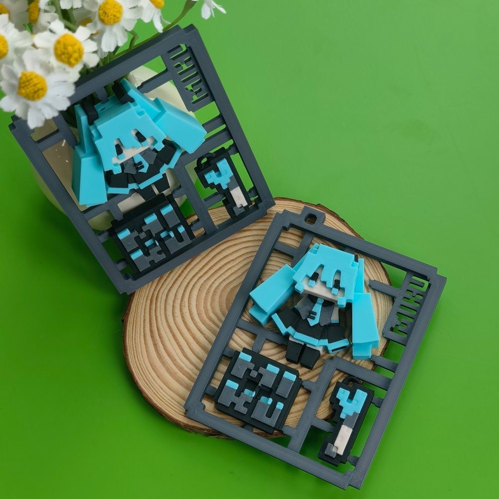 Model Kit Gundam Bandai - 3D-geprint schattig pixel Hatsune Miku semi-geassembleerd